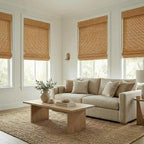 Cordless Woven Wood Roman Shades, Bamboo Shades Sizes 20 to 72 Wide and 24 to - Image 2