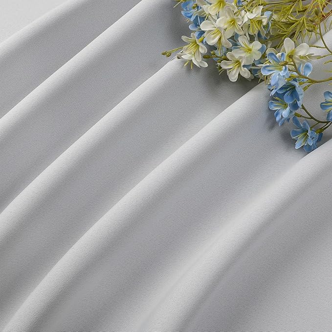 CUCRAF Grayish White Blackout Curtains 63 inch Length 2 Panels Set, Rod Pocket - Image 7
