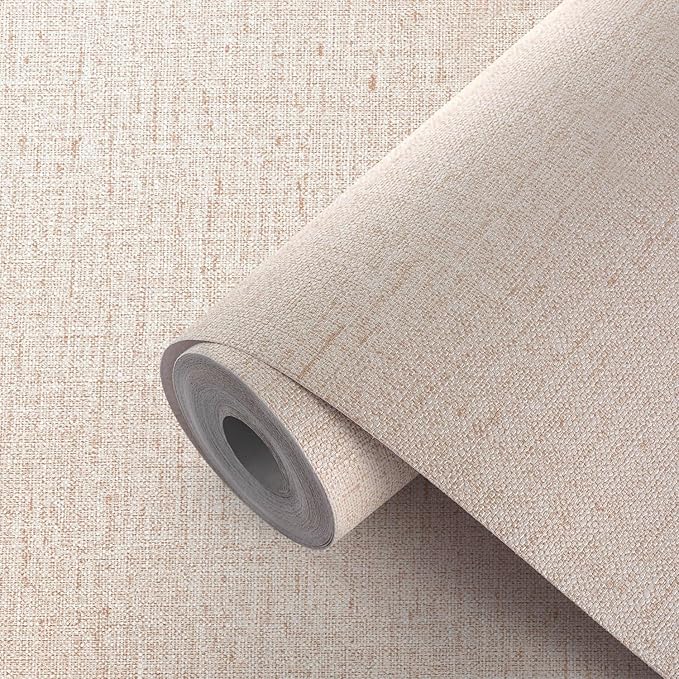 Beige Grasscloth Wallpaper Peel and Stick Textured Self Adhesive Stick on Linen by Akywall