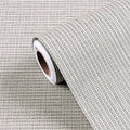 FunStick 24"x200" Grey Grasscloth Peel and Stick Wallpaper by FunStick
