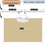 6'W x 8'H Sesame Patio Shades Roll up Outdoor Roller Shade Crank Wand Blind - Image 3