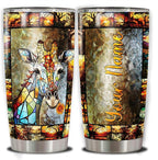 WAZONE Personalized Giraffe Tumbler 20oz 30oz Custom Name Drawing Printed with Lid Travel Mug Stainless Steel Vacuum Insulated Cup Animal Themed Gifts for Woman Mother Friends Giraffes Lover