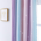 XiDi Curtains for Bedroom Decor, Rainbow Pink Purple/34/96 - Image 5