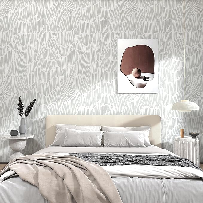 Theper Green Wallpaper Peel and Stick Wallpaper Boho 17.3"×275" Modern Striped - Image 4