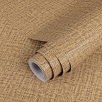 TANONE Dark Coffee Linen Wallpaper Self-Adhesive- Grasscloth Contact Paper Peel by TANONE