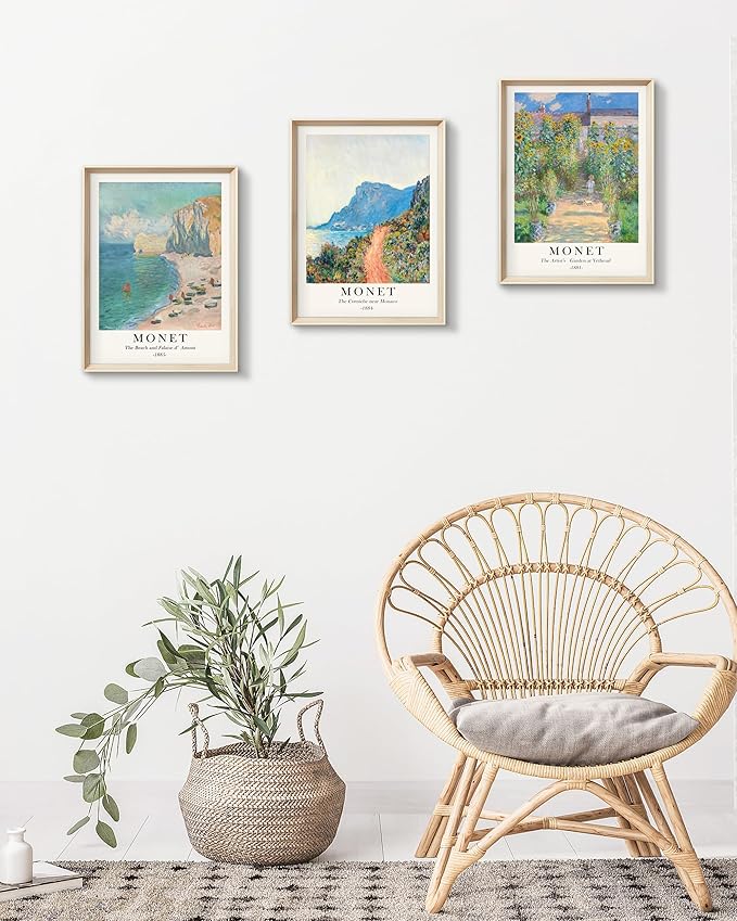 HesenDot Framed Claude Monet Wall Art 3 Piece, 12x16in High Framed Design - Image 7