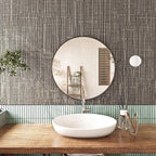 FunStick 15.8"x240" Grasscloth Peel and Stick Wallpaper Textured Taupe Brown - Image 2