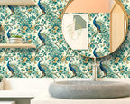 FLFK Green Peacock Wallpaper, Peel and Stick Wall Mural - Image 5