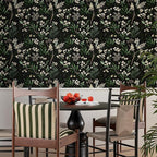 Laatse Dark Floral Wallpaper Peel and Stick Green Leaf Wallpaper Vintage - Image 8