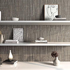 FunStick Taupe Brown Grasscloth Wallpaper Peel and Stick Fabric Wallpaper - Image 6