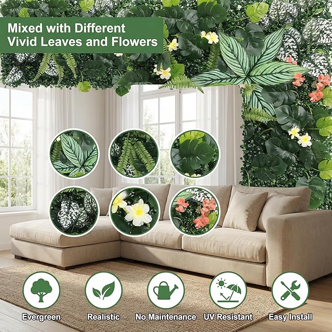 8 Pack 20"x20"Grass Wall Panels-Artificial Boxwood Panels - Image 3