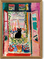 Fantasy Artists Henri Matisse Cat Wall Art, Framed Open Window Black Cat Canvas by Unknown