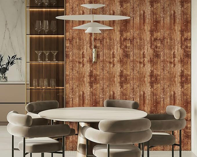 FLFK Brown Wood 16" x 256" Removable Wallpaper Peel and Stick - Image 4