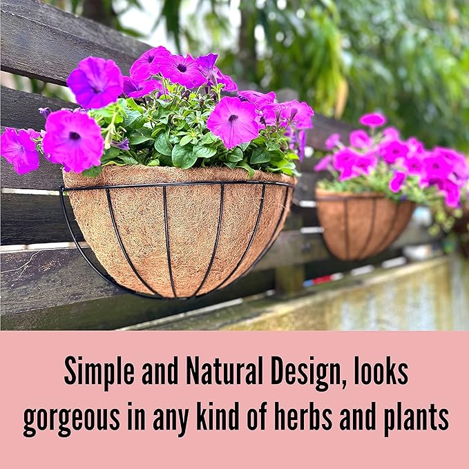 LaLaGreen Wall Planters for Outdoor Plants, 4 Pack, 12 Inch Half Round Plant - Image 9