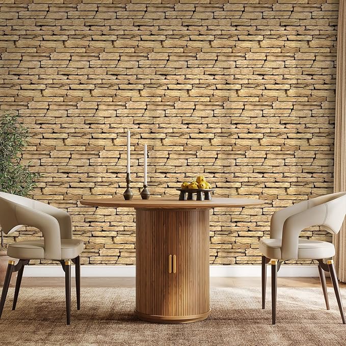 3D Peel and Stick Faux Stone Wall Panels 11.8" x 11.8" 10-Pack, Stone-Look Wall - Image 8