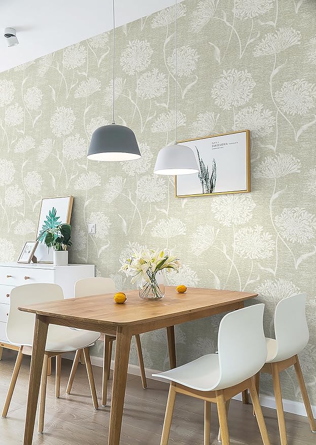Safiyya Peel and Stick Wallpaper Floral Contact Paper Grasscloth Wall Paper - Image 2