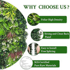 ODTORY Artificial Plant Wall Panels: 20"×20" 12P UV-Anti Faux Grass Wall - Image 5