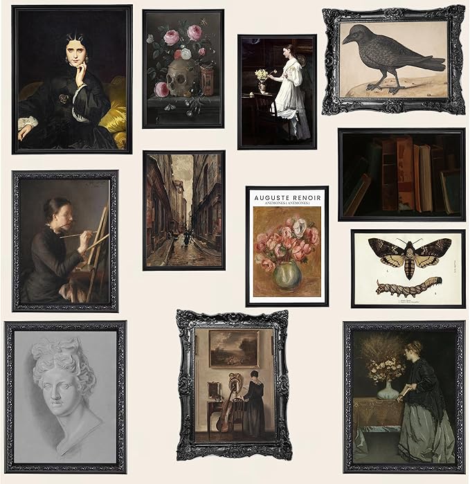 LANCHI95 12PCS Vintage Classical Wall Art Set – Dark Academia Antique Frame by LANCHI95