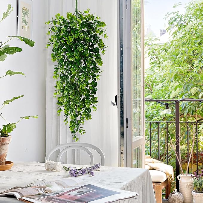 Waipfaru 8Pcs Fake Hanging Plants 2.7ft Fake Plants UV Resistant Fake Vines - Image 2