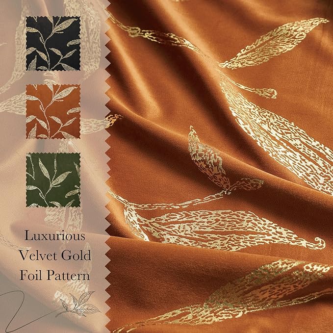 NICETOWN Burnt Orange Velvet Curtains - Image 6
