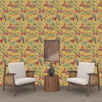 Vintage Floral Bird Wallpaper Peel and Stick, Boho Yellow Contact Paper - Image 7