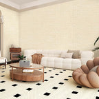 Amiya Grasscloth Cream Wallpaper 17.3"x120" Peel and Stick Beige Faux Fabric - Image 8