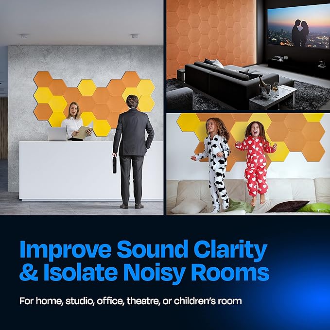 Acoustic Panels 12-Pack Soundproof Wall Panels 14"X12.1"X0.4" Sound Panels High - Image 4