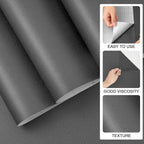 practicalWs Grey Wallpaper Peel and Stick Wallpaper Dark Grey Matte Textured - Image 2
