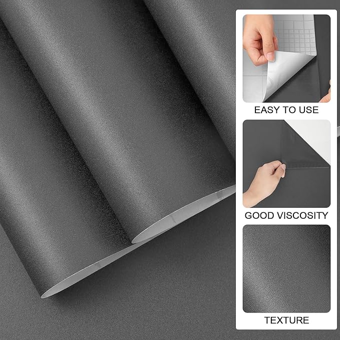 Grey Wallpaper Self Adhesive Peel and Stick Wall Pattern - Image 6