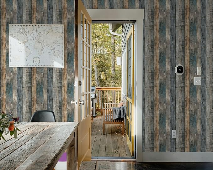 FLFK Grey Wood 16" x 256" Removable Wallpaper Peel and Stick - Image 3