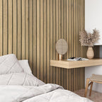 VEELIKE Natural Light Oak Wood Slat Peel and Stick Wallpaper Wood Panel - Image 5