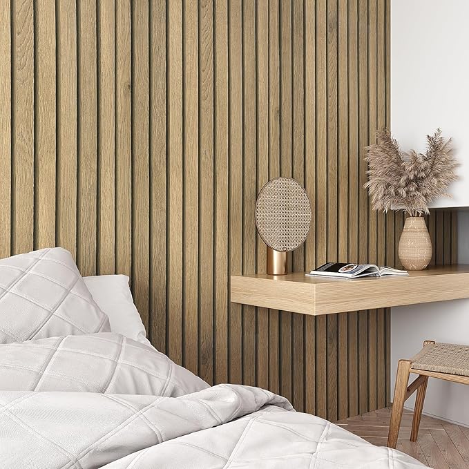 VEELIKE Slat Wood Contact Paper Wood Wallpaper Peel and Stick - Image 5