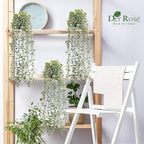 Der Rose 3Pcs Fake Plants Hanging Artificial Decor Faux Potted Eucalyptus Plants - Image 5