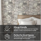 CONCORD WALLCOVERINGS 3D Faux Stone Wall Panels, Lightweight 17.5" x 23.75" PVC - Image 5