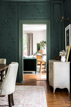 Erfoni 118"x17.7" Dark Green Wallpaper Thicken Floral Embossed Contact Paper - Image 3