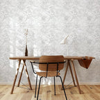 Ismoon Large Floral Peel and Stick Wallpaper Boho White/Grey Contact Paper - Image 3