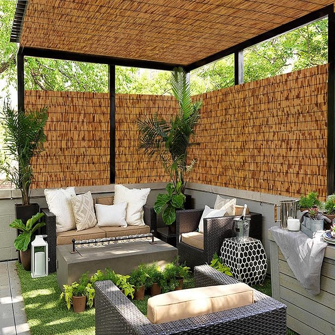 Reed Fencing Rolls, Patio Privacy Screen 5 Feet High, Decorative Bamboo Fence - Image 3