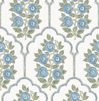 NuWallpaper x Society Social Floral Bazaar Green and Blue Peel and Stick by NuWallpaper