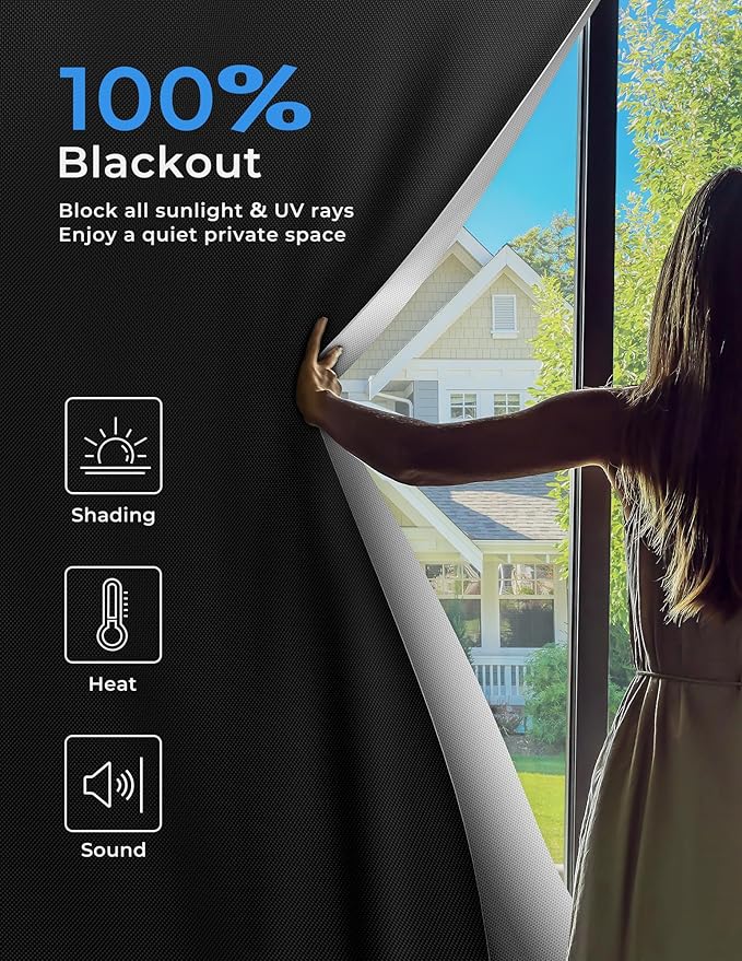 Sumobaby Blackout Curtains for Bedroom Portable 47"x48", No Drill Blackout - Image 2