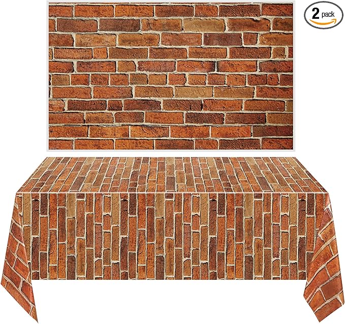 Chuangdi 2pcs 4.5 x 9 Feet Brick Wallpaper Peel and Stick Backdrop Tablecloth by Chuangdi