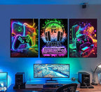 3Pcs Cool Gaming Wall Art Retro Video Gamer watercolor Posters Pictures - Image 2