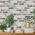 Guvana 17.3"×590" Brick Peel and Stick Wallpaper Red/Blue/Grey Brick Contact by Guvana