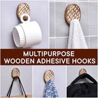 IndianShelf 6 Lb- 24 Pieces Decorative Wood Adhesive Wall Hooks–Boho Peel and - Image 6