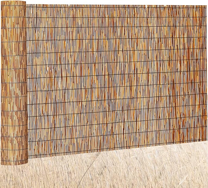 Barydat 1 Pcs 4 x 10 ft Reed Fence Roll, 85% Shade Bamboo Privacy Screen by home