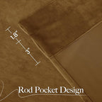 NICETOWN Gold Brown Velvet Curtains 2 Panels, Luxury and Soft Backdrops - Image 7