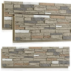 3 Pack Faux Stone Panels Interior 45.6''l x 11.8''h x 0.98''d Faux Siding by Unknown