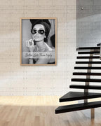 iHery Unframed 12x16 in Audrey Hepburn Vintage Makeup Canvas Print, Better Late - Image 2