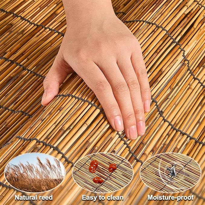 Reed Fencing Rolls, Patio Privacy Screen 5 Feet High, Decorative Bamboo Fence - Image 3
