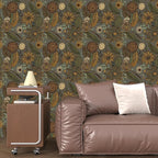 Grey Boho Wallpaper Peel and Stick, Vintage Yellow Green Floral Contact Paper - Image 8
