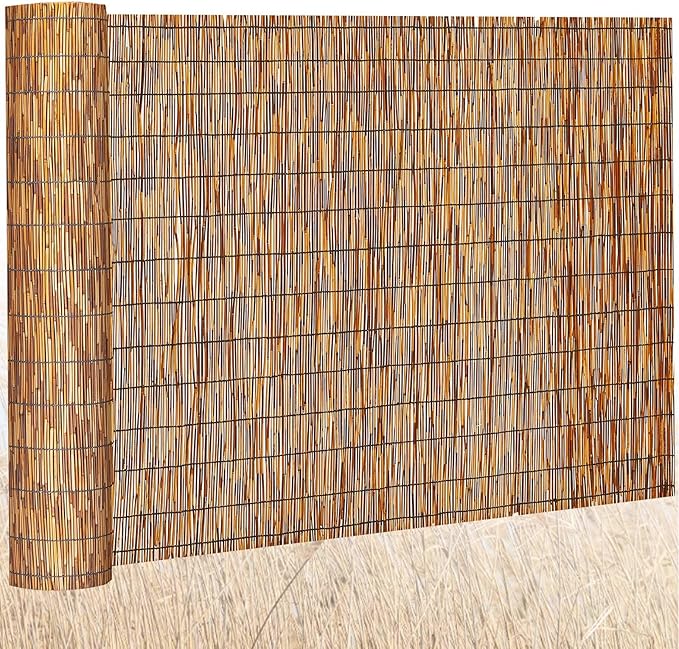 Barydat 1 Pcs 6 x 16.4 ft Reed Fence Roll, 85% Shade Bamboo Privacy Screen by home